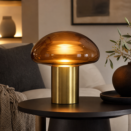 Nexorivc Amber Glow Mushroom Table Lamp