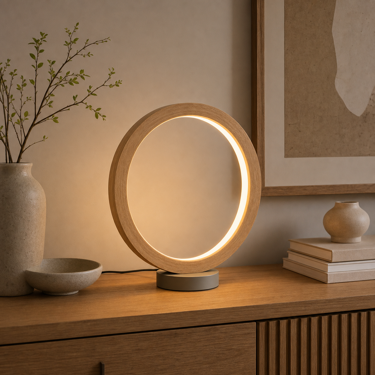 Nexorivc Nordic Wood Ring Ambient Lamp